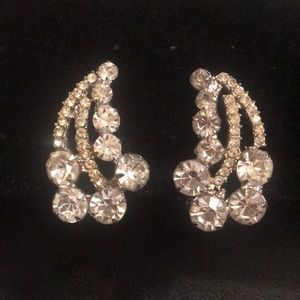 Vintage Clear Ice rhinestone earrings ELEGANCE!!!! 1940-1950’s